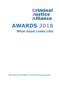 Criminal Justice Awards 2018 What Good Looks Like FINAL cover page